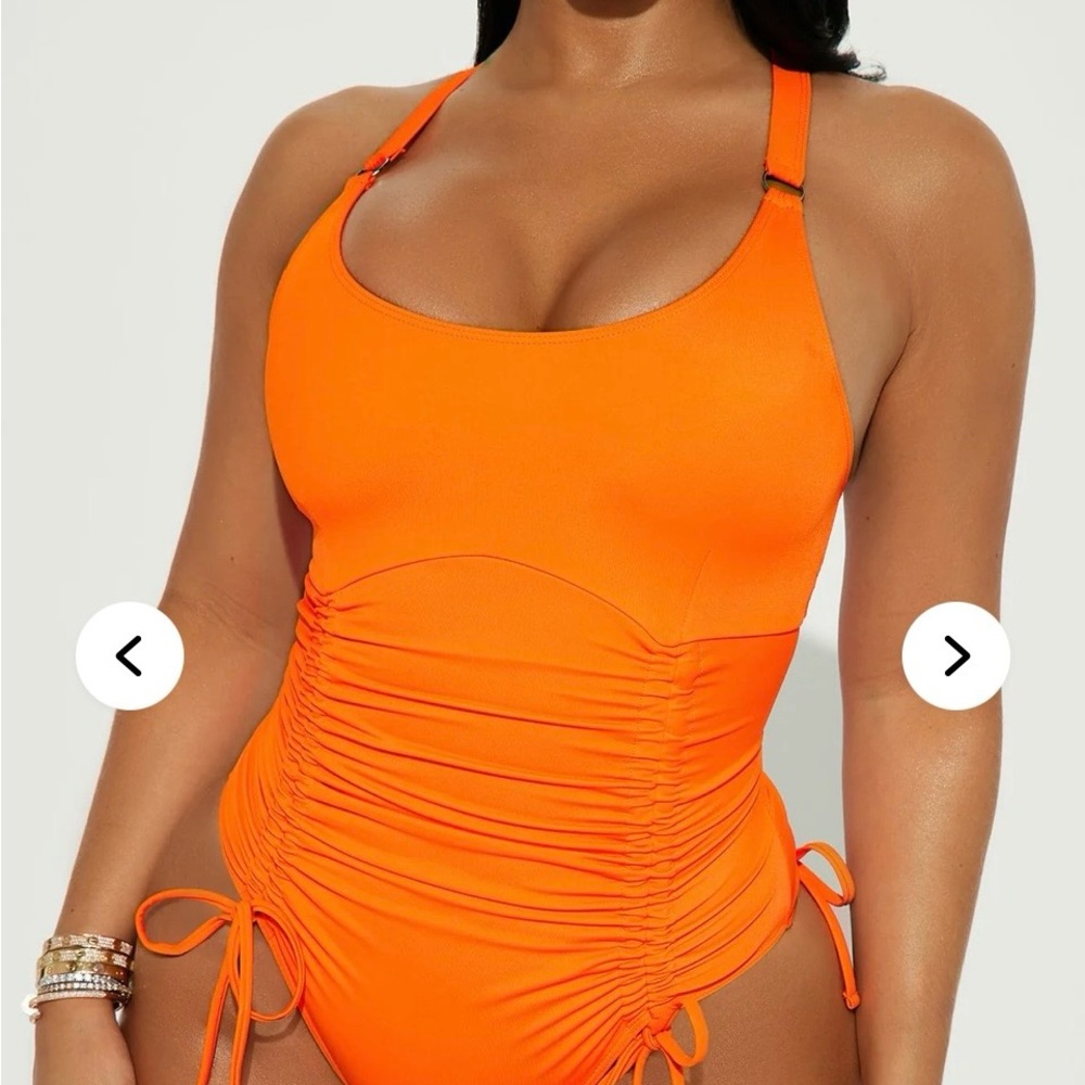 Fashion Nova Bold Orange Women's One Piece Swimsuit NWT